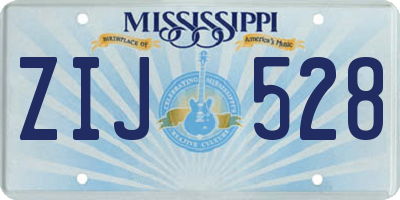 MS license plate ZIJ528