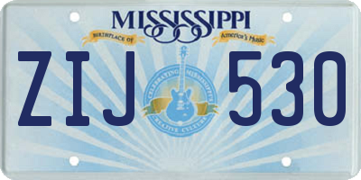 MS license plate ZIJ530