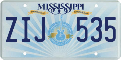 MS license plate ZIJ535