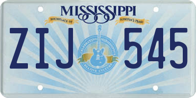 MS license plate ZIJ545