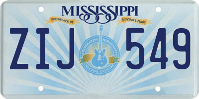 MS license plate ZIJ549