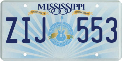 MS license plate ZIJ553