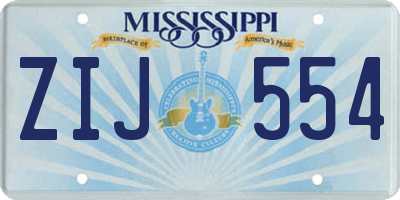 MS license plate ZIJ554