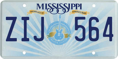 MS license plate ZIJ564