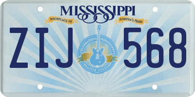 MS license plate ZIJ568