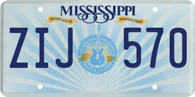 MS license plate ZIJ570