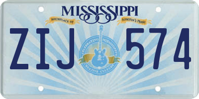 MS license plate ZIJ574