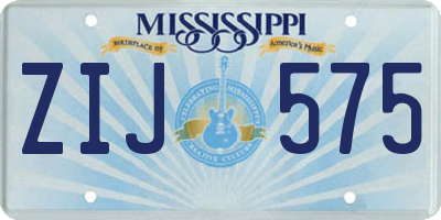 MS license plate ZIJ575