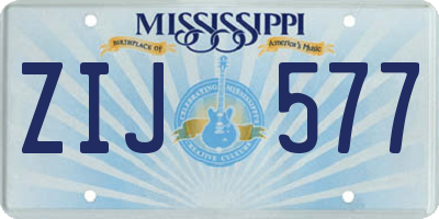 MS license plate ZIJ577