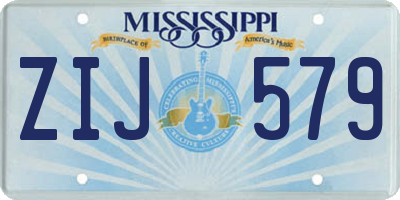 MS license plate ZIJ579