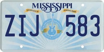 MS license plate ZIJ583