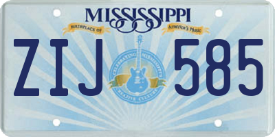 MS license plate ZIJ585