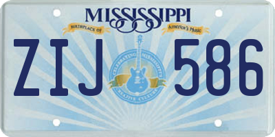 MS license plate ZIJ586