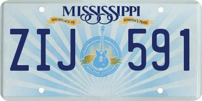MS license plate ZIJ591