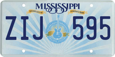 MS license plate ZIJ595