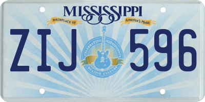 MS license plate ZIJ596