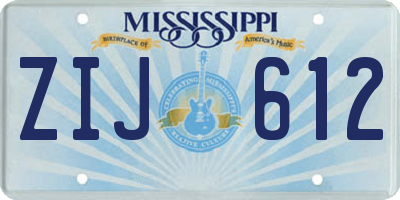 MS license plate ZIJ612