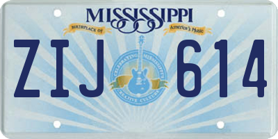 MS license plate ZIJ614