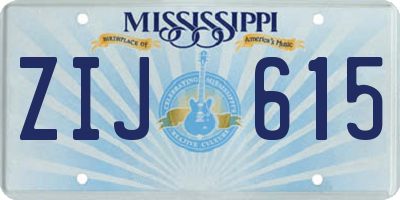 MS license plate ZIJ615