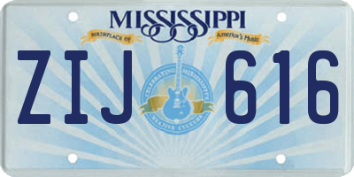 MS license plate ZIJ616