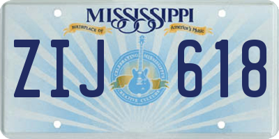 MS license plate ZIJ618