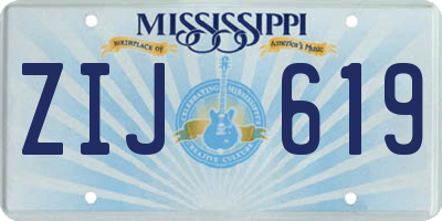 MS license plate ZIJ619