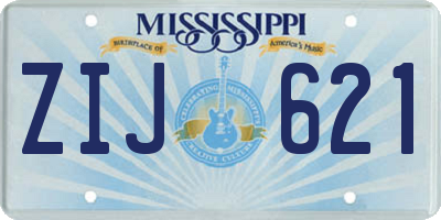 MS license plate ZIJ621