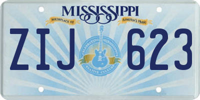 MS license plate ZIJ623