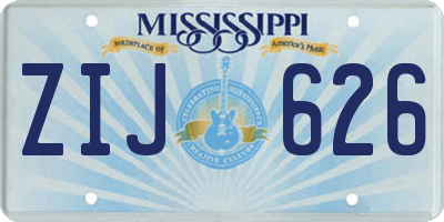 MS license plate ZIJ626