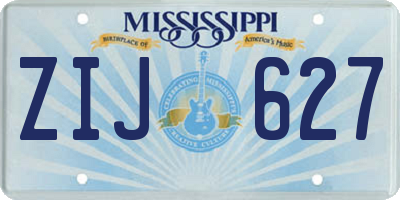 MS license plate ZIJ627