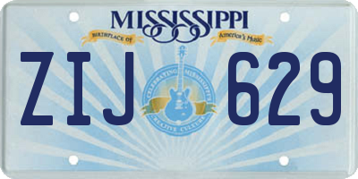 MS license plate ZIJ629