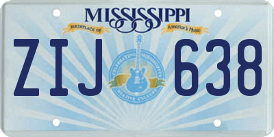 MS license plate ZIJ638