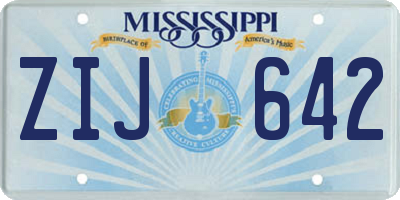 MS license plate ZIJ642