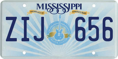 MS license plate ZIJ656