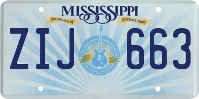 MS license plate ZIJ663