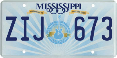 MS license plate ZIJ673