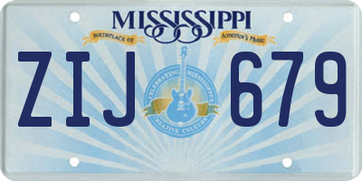 MS license plate ZIJ679