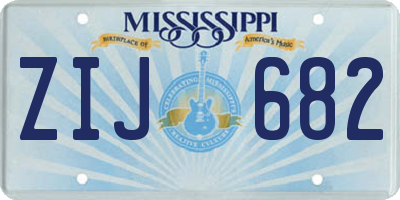 MS license plate ZIJ682