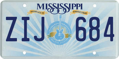 MS license plate ZIJ684