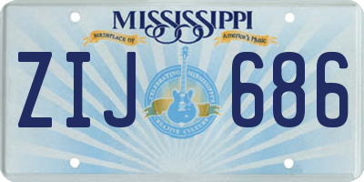MS license plate ZIJ686
