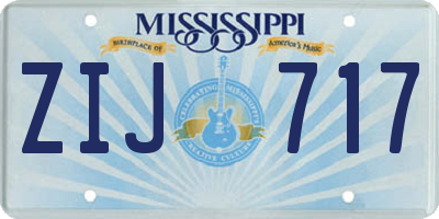 MS license plate ZIJ717