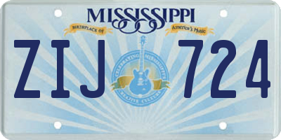 MS license plate ZIJ724