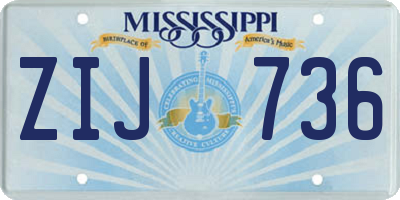 MS license plate ZIJ736