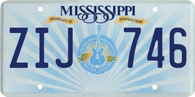 MS license plate ZIJ746