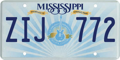 MS license plate ZIJ772