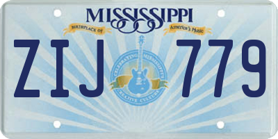 MS license plate ZIJ779