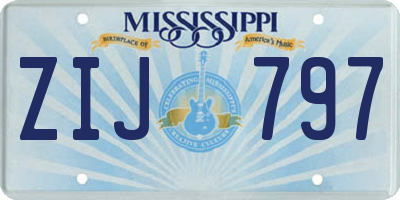 MS license plate ZIJ797