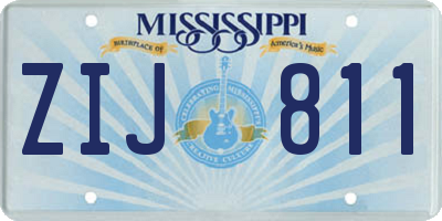 MS license plate ZIJ811