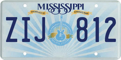 MS license plate ZIJ812