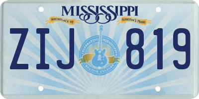 MS license plate ZIJ819